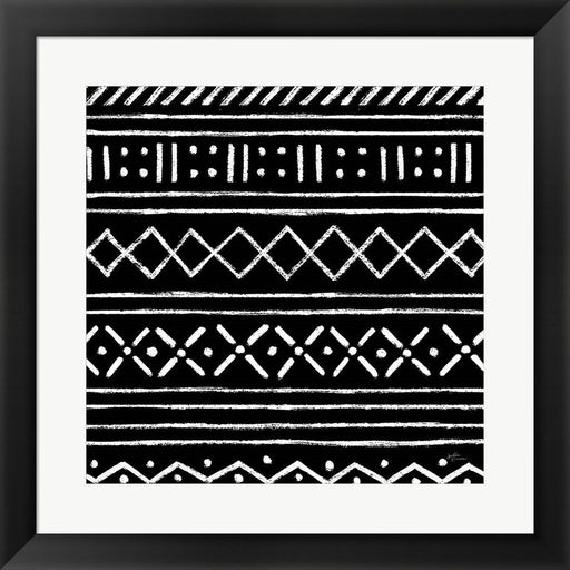 Jungle Love Pattern V Sq I BW by Janelle Penner, Framed Art