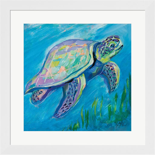 Sea Turtle Swim by Jeanette Vertentes, Framed Art