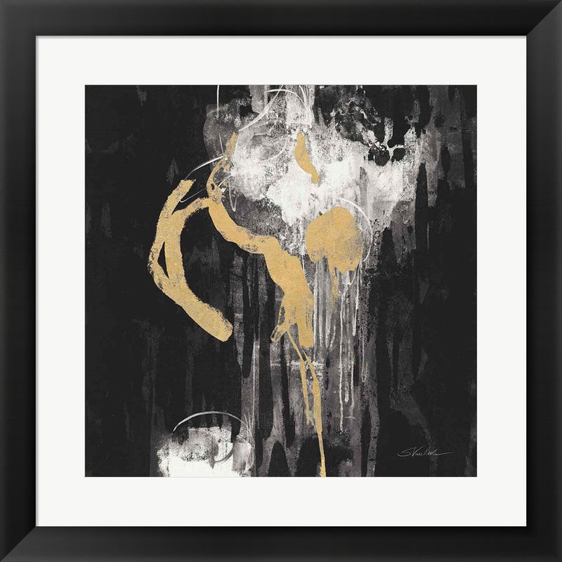 Golden Rain I BW by Silvia Vassileva, Framed Art