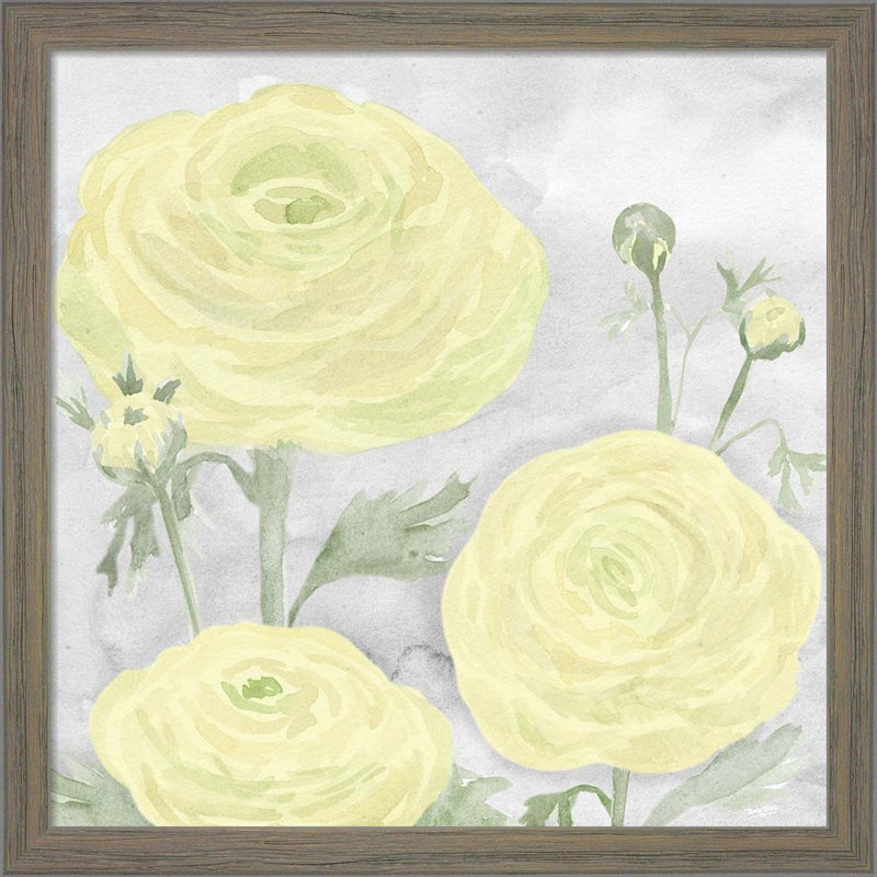 Peaceful Repose Gray & Yellow I by Tara Reed, Framed Art