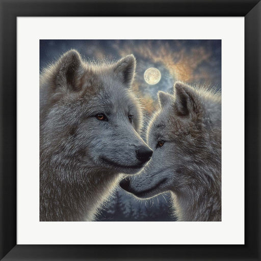Moonlight Wolf Mates by Collin Bogle, Framed Art