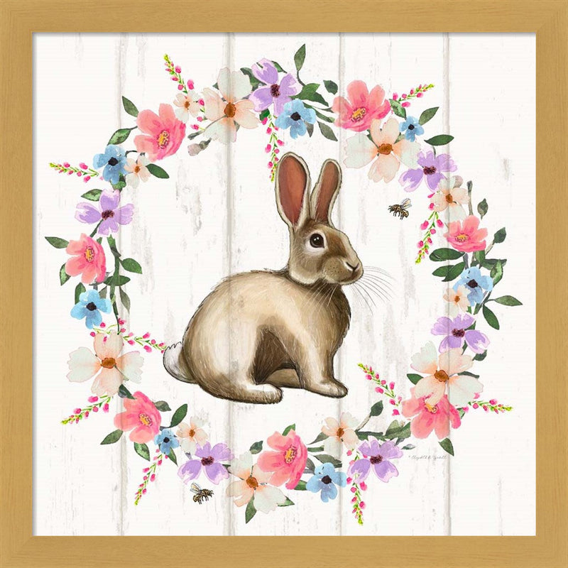 Bunny Wreath by Elizabeth Tyndall, Framed Art