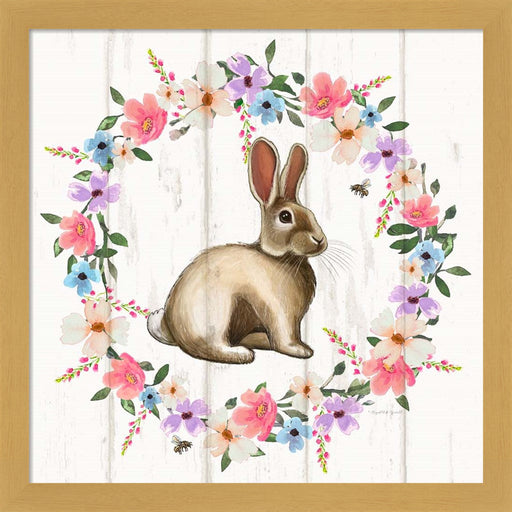 Bunny Wreath by Elizabeth Tyndall, Framed Art