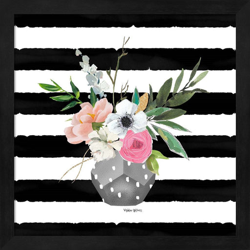 Floral Stripes by Valerie Wieners, Framed Art