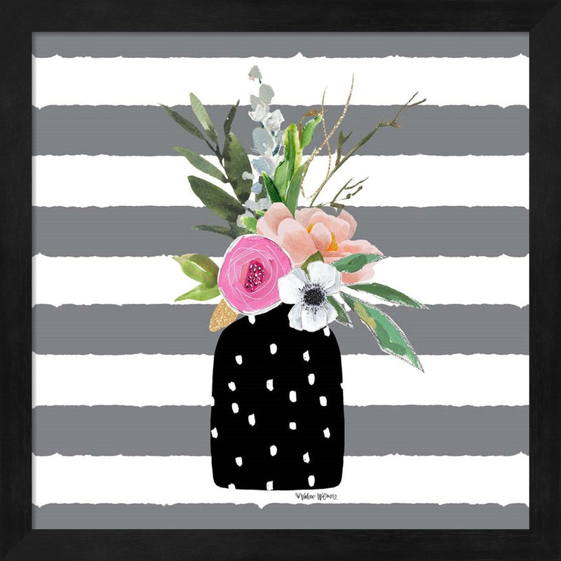 Floral Stripes II by Valerie Wieners, Framed Art
