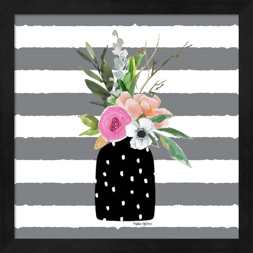 Floral Stripes II by Valerie Wieners, Framed Art