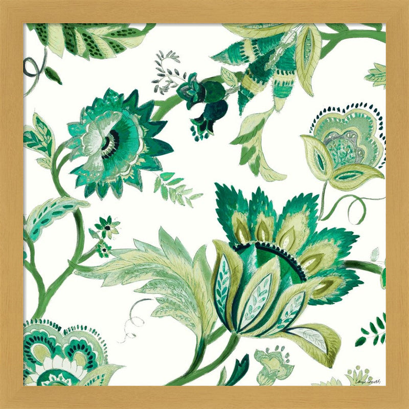 Green Capri Floral I by Lanie Loreth, Framed Art