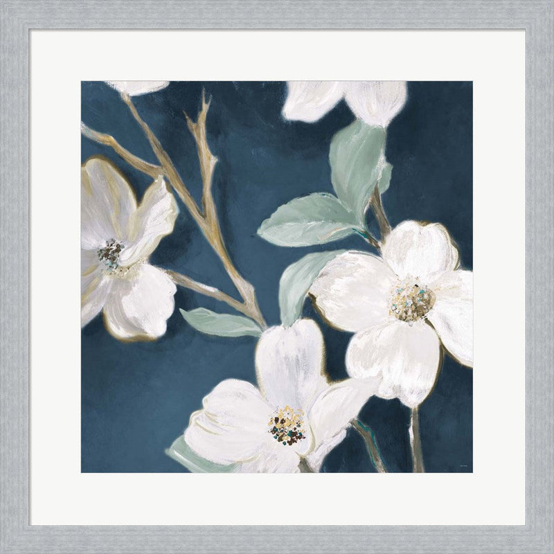 Bella Fiori on Navy I by Lanie Loreth, Framed Art