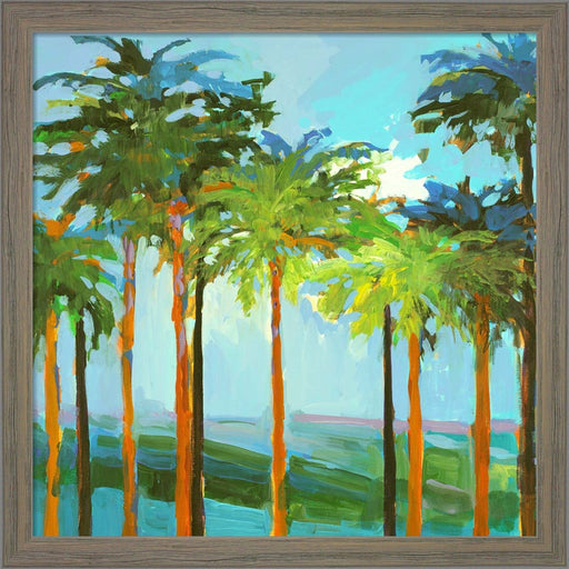 Sunny Palm Trees by Jane Slivka, Framed Art