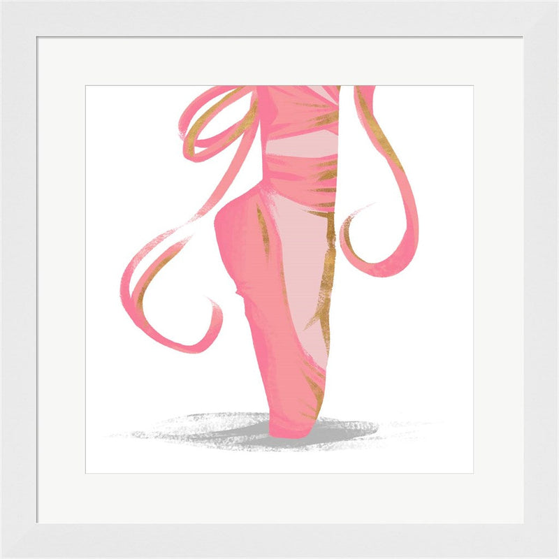 Ballet Point Shoe with Gold Accents by SD Graphics Studio, Framed Art
