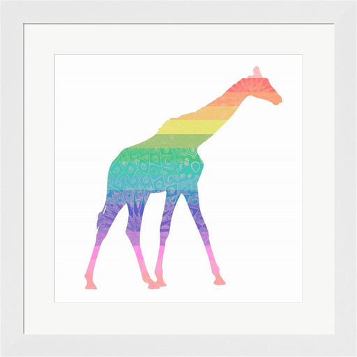 Rainbow Giraffe by SD Graphics Studio, Framed Art