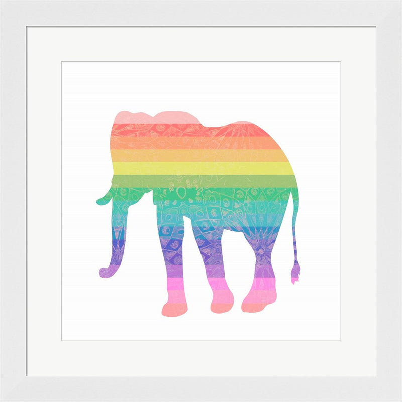 Rainbow Elephant by SD Graphics Studio, Framed Art