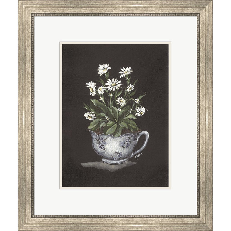 Tea Cup Daisies by Julie Norkus, Framed Art