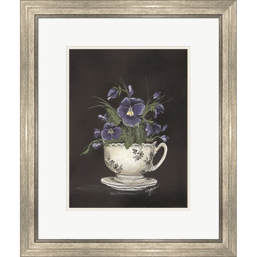Tea Cup Violets by Julie Norkus, Framed Art