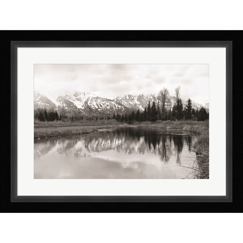 Tetons at Schwabachers Landing by Lori Deiter, Framed Art