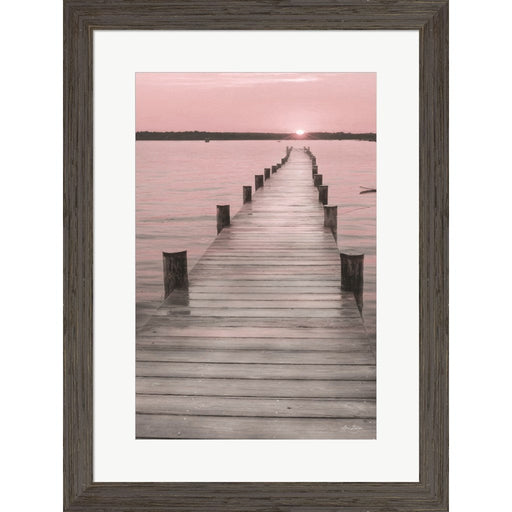 Pink Sunset at the Dock by Lori Deiter, Framed Art