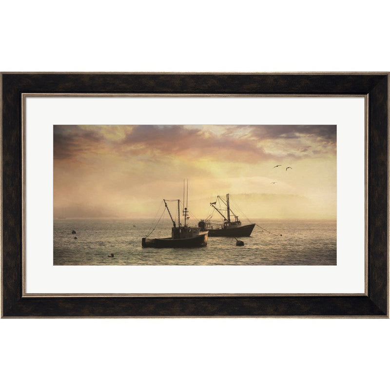 Bar Harbor Lobster Boats by Lori Deiter, Framed Art