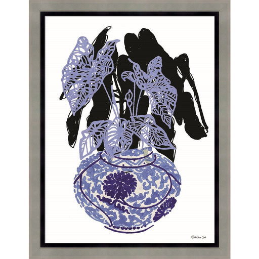 Tropical Plant in Blue by Stellar Design Studio, Framed Art