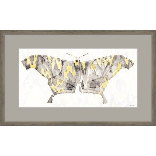 Yellow-Gray Patterned Moth 2 by Stellar Design Studio, Framed Art