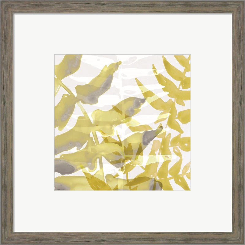 Yellow-Gray Leaves 1 by Stellar Design Studio, Framed Art