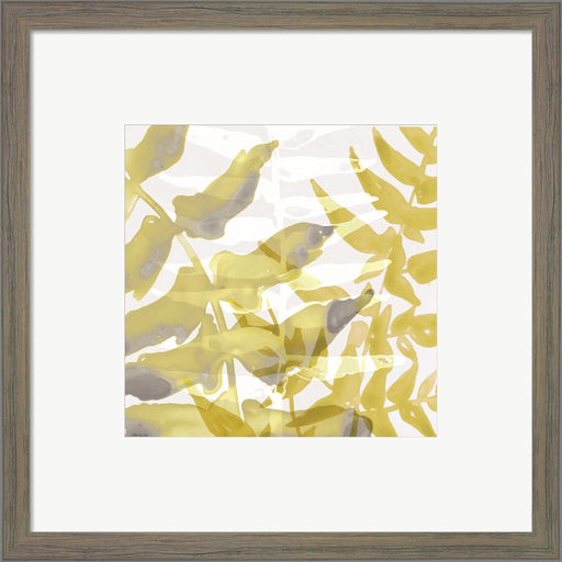 Yellow-Gray Leaves 1 by Stellar Design Studio, Framed Art