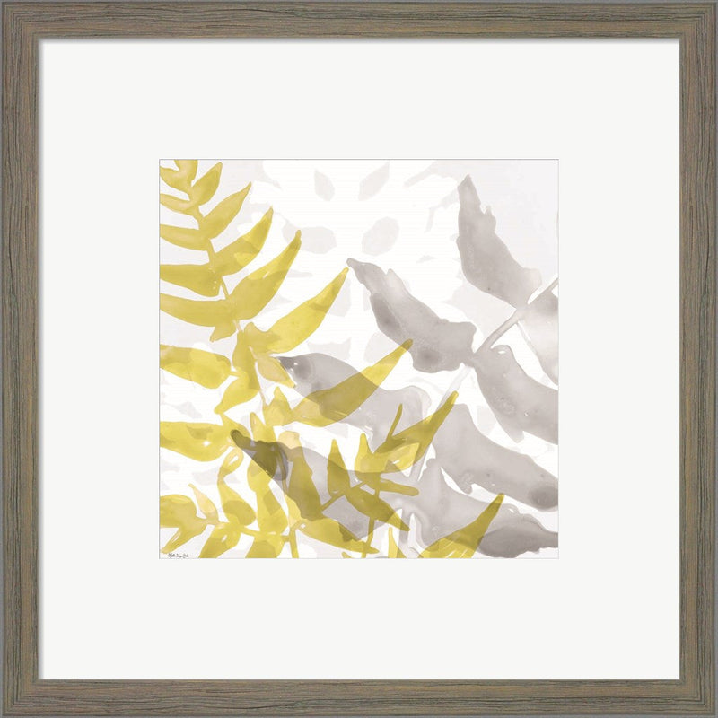 Yellow-Gray Leaves 2 by Stellar Design Studio, Framed Art