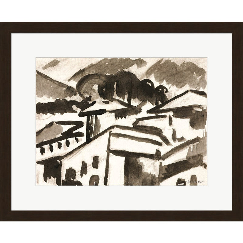 Architecture Drawing by Seven Trees Design, Framed Art