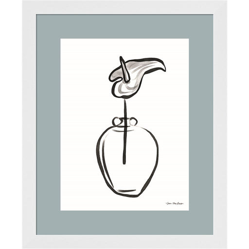 Flower and Pot Drawing by Seven Trees Design, Framed Art