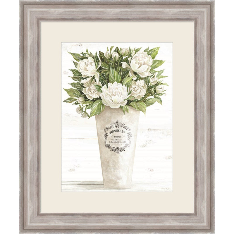 Les Fleurs Pivoines by Cindy Jacobs, Framed Art