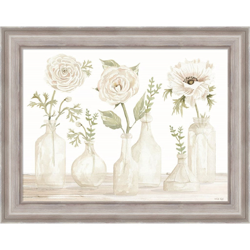 Bottles and Flowers II by Cindy Jacobs, Framed Art