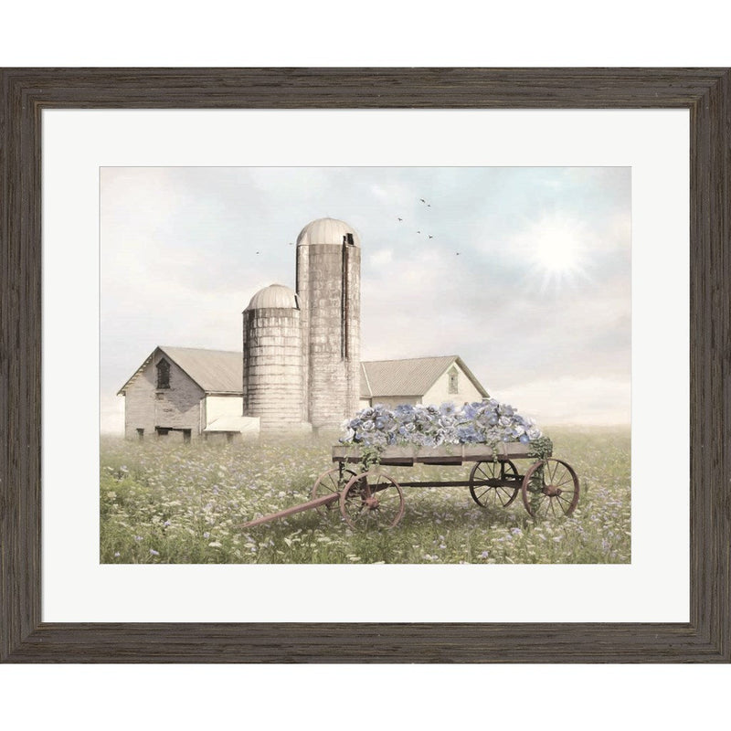 Blue Flower Wagon by Lori Deiter, Framed Art