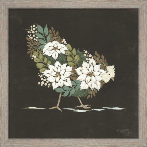 Floral Winter Hen by Michele Norman, Framed Art