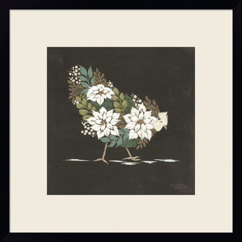 Floral Winter Hen by Michele Norman, Framed Art