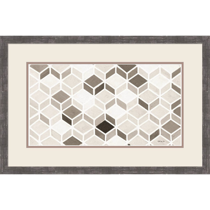 White and Gray Pattern by Stellar Design Studio, Framed Art