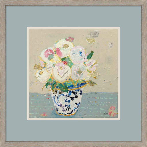 Kristens Peonies Neutral by Kellie Day, Framed Art