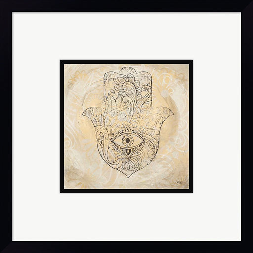 Hamsa Eye Neutral by Kellie Day, Framed Art