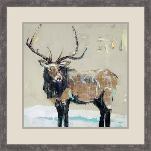 Winter Elk Neutral by Kellie Day, Framed Art