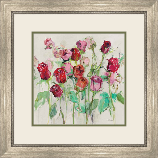 Wild Roses Warm Gray by Marilyn Hageman, Framed Art
