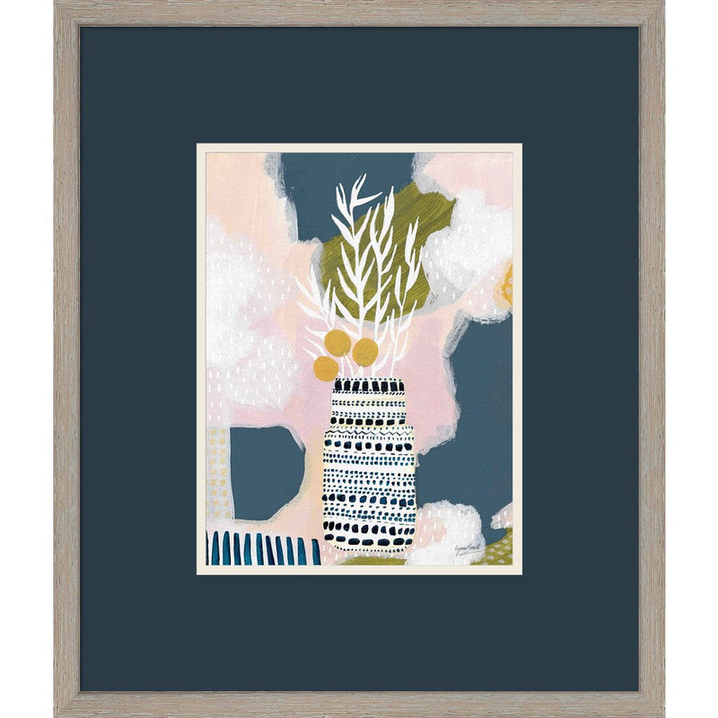 Tribal Still Life Blue by Lynn Mack, Framed Art