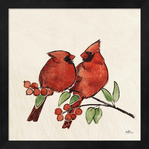 Christmas Lovebirds IX No Gold by Janelle Penner, Framed Art