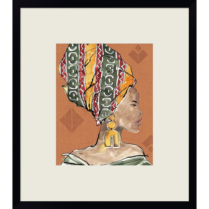 African Flair V Warm by Anne Tavoletti, Framed Art