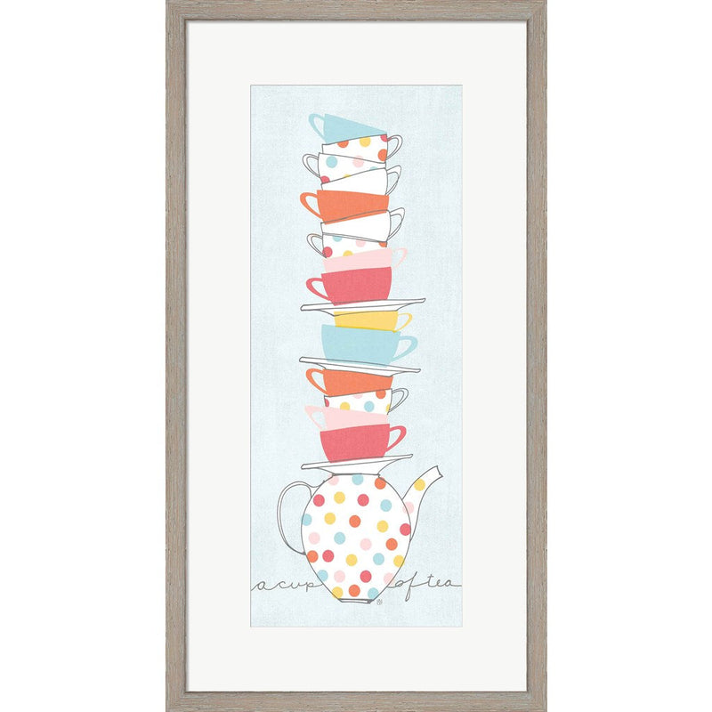 Stack of Cups I Pastel by Avery Tillmon, Framed Art