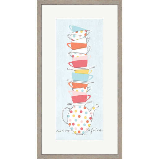 Stack of Cups I Pastel by Avery Tillmon, Framed Art