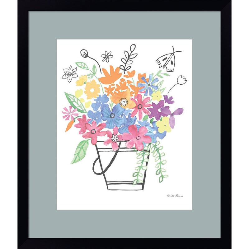 Floral Magic I Pastel by Farida Zaman, Framed Art