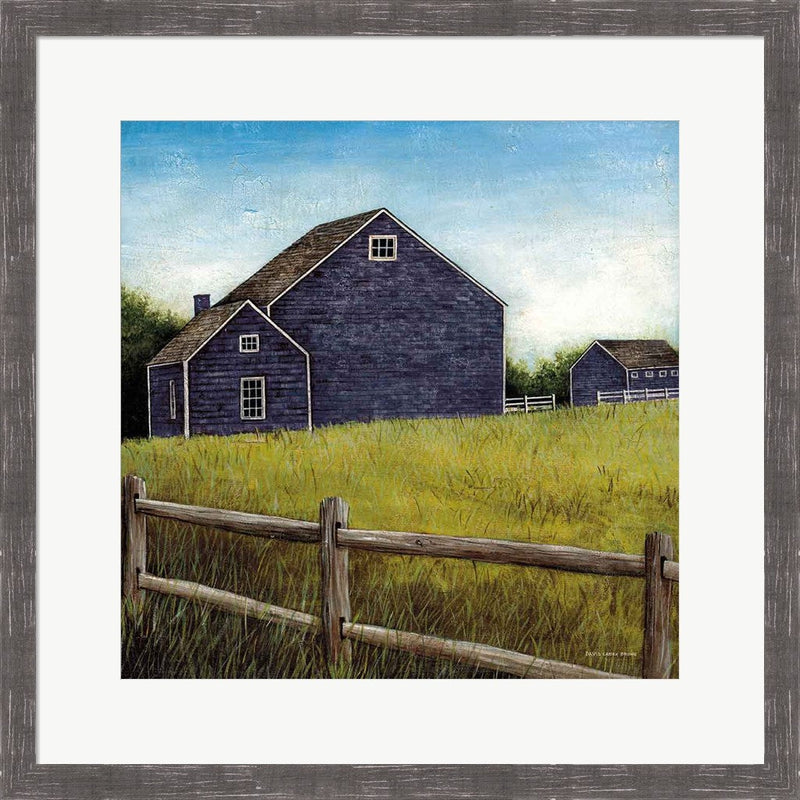 Weathered Barns Navy by David Carter, Framed Art