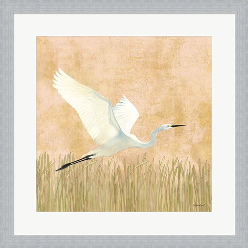 Egret Alighting II by Kathrine Lovell, Framed Art