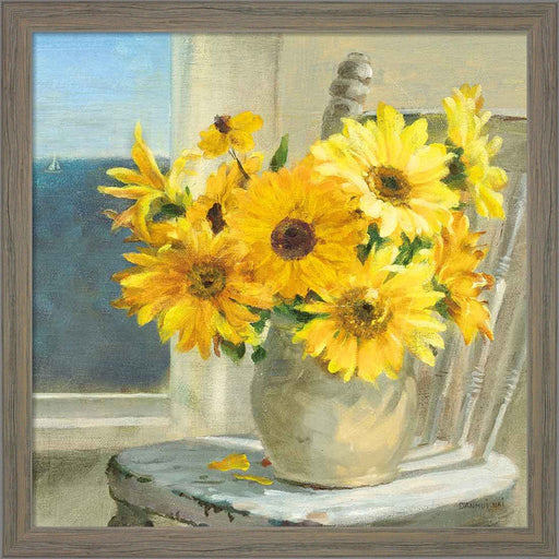 Sunflowers by the Sea Crop Light by Danhui Nai, Framed Art