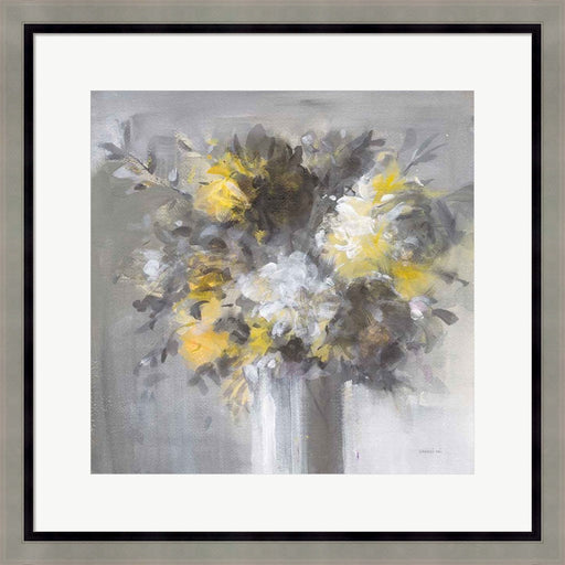 Weekend Bouquet Yellow Gray by Danhui Nai, Framed Art