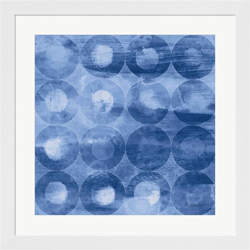 Touching Circles III Navy by Danhui Nai, Framed Art