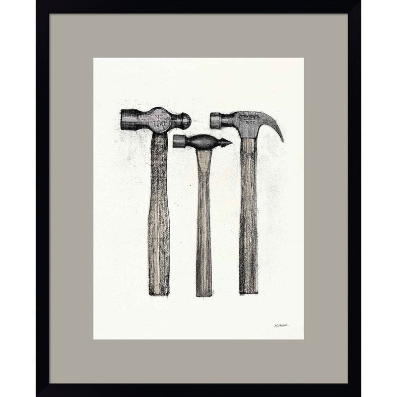 Hammers with Color Crop by Mike Schick, Framed Art